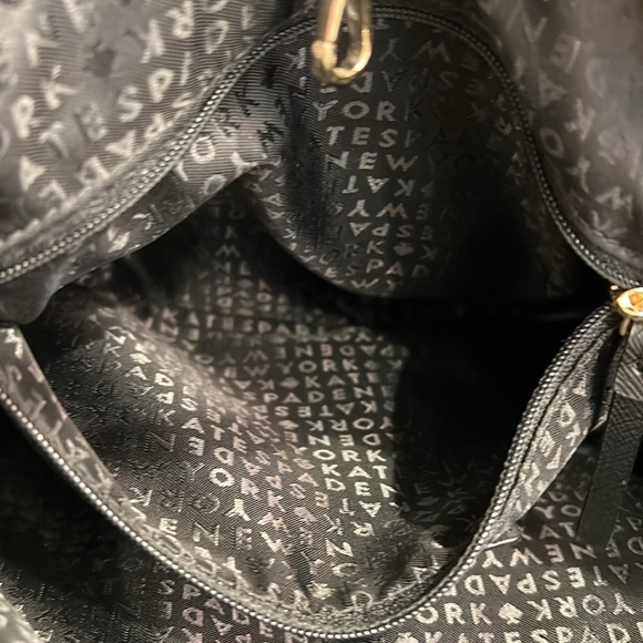 Kate Spade Black and White Polka Dot Fabric Handbag Crossbody EUC - Picture 17 of 17